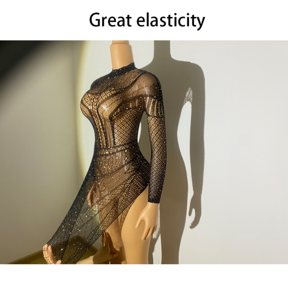 Lux Black Sparkle Stocking Dress - Picture 4 of 4